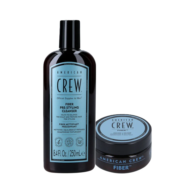 AMERICAN CREW FIBER DUO Zestaw do pielęgnacji włosów, szampon 250 ml + pomada 50 g - Image 2