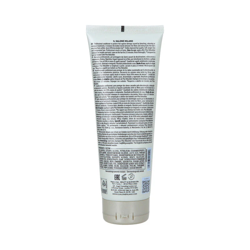 ALFAPARF IL SALONE MILANO PLEX REBUILDER Wzmacniająca odżywka do włosów po zabiegach chemicznych 250 ml - Image 2
