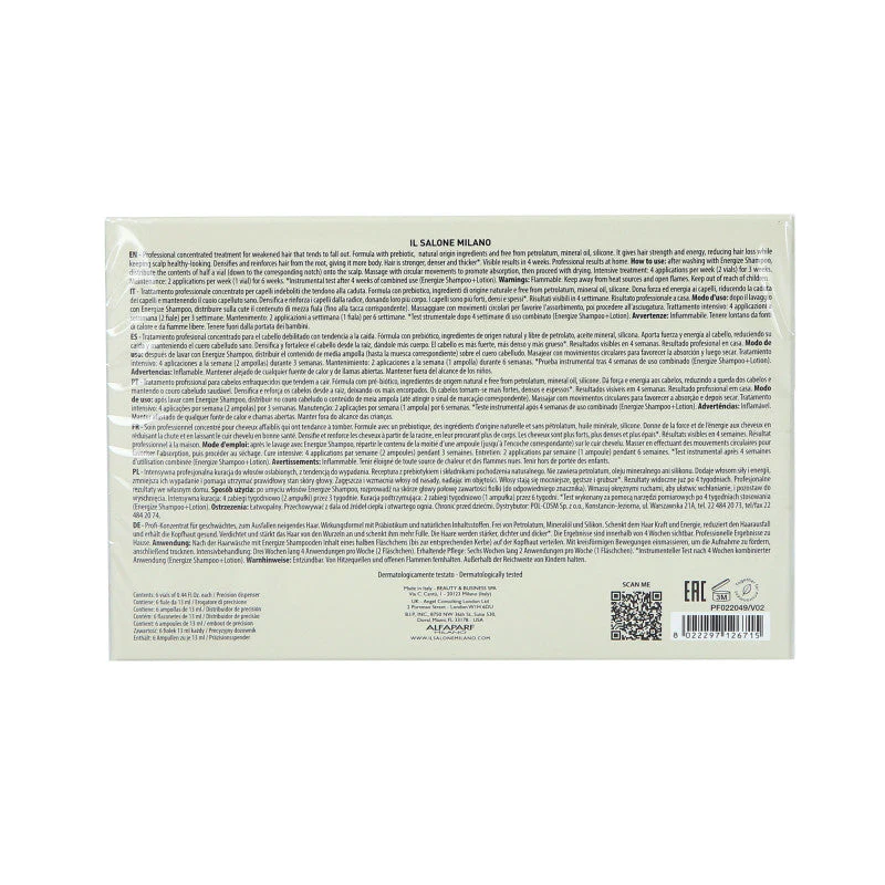 ALFAPARF IL SALONE MILANO SCALP SYSTEM ENERGIZE Ampułki do włosów osłabionych i nadmiernie wypadających 6x13 ml - Image 3