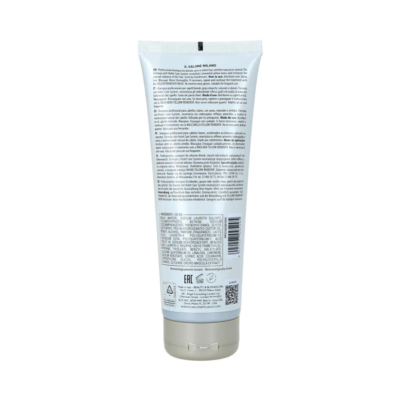 ALFAPARF IL SALONE MILANO YELLOW REMOVER Fioletowy szampon do włosów siwych i blond 250 ml - Image 2