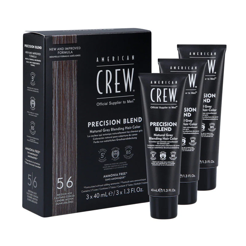 AMERICAN CREW Precision Blend Odsiwiacz dla mężczyzn Medium Ash (5-6) 3x40 ml