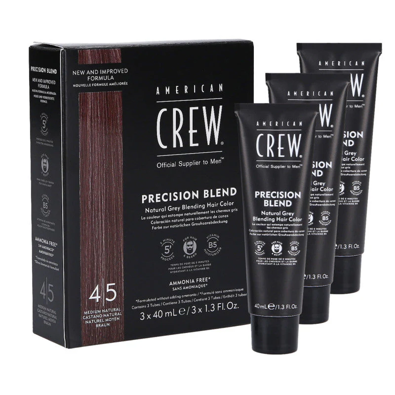 AMERICAN CREW Precision Blend Odsiwiacz dla mężczyzn Medium Natural (4-5) 3x40 ml
