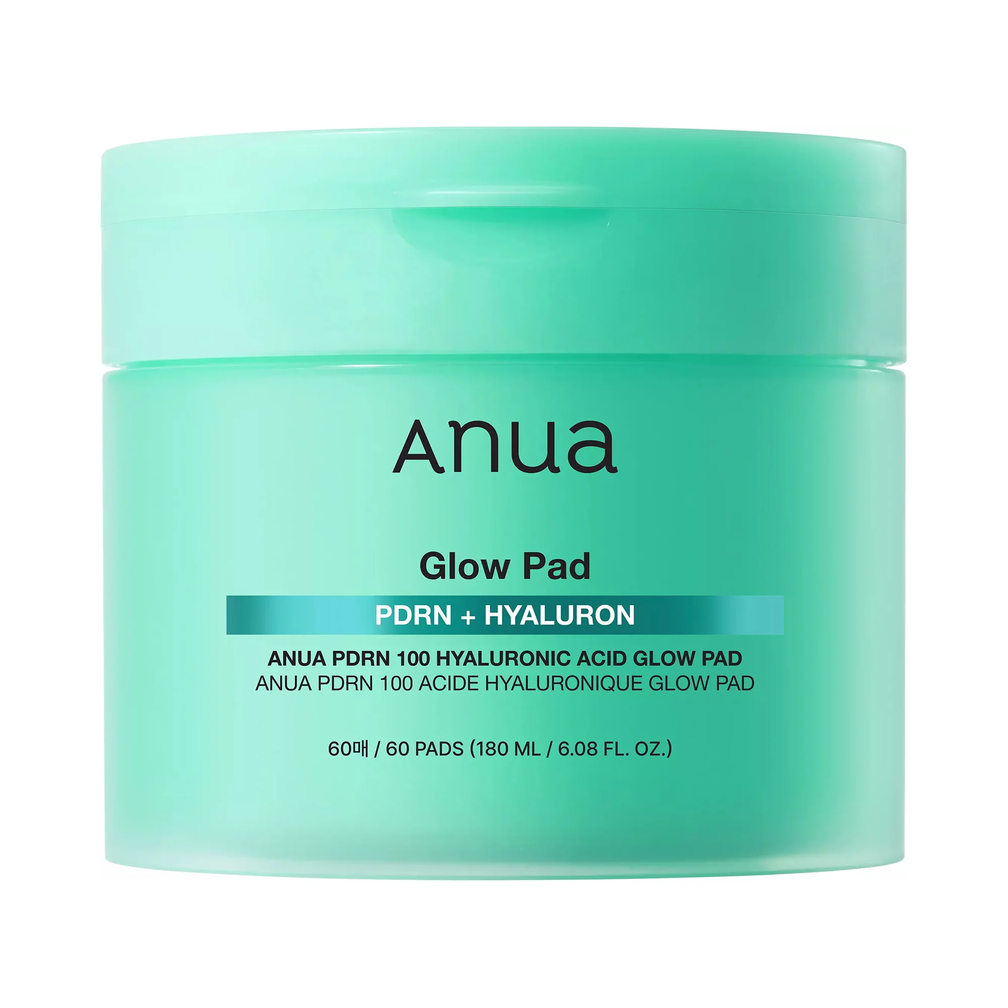 ANUA PDRN 100 + HYALURONIC GLOW PAD Intensywnie nawilżające płatki tonizujące z PDRN (60 szt.) 180 ml