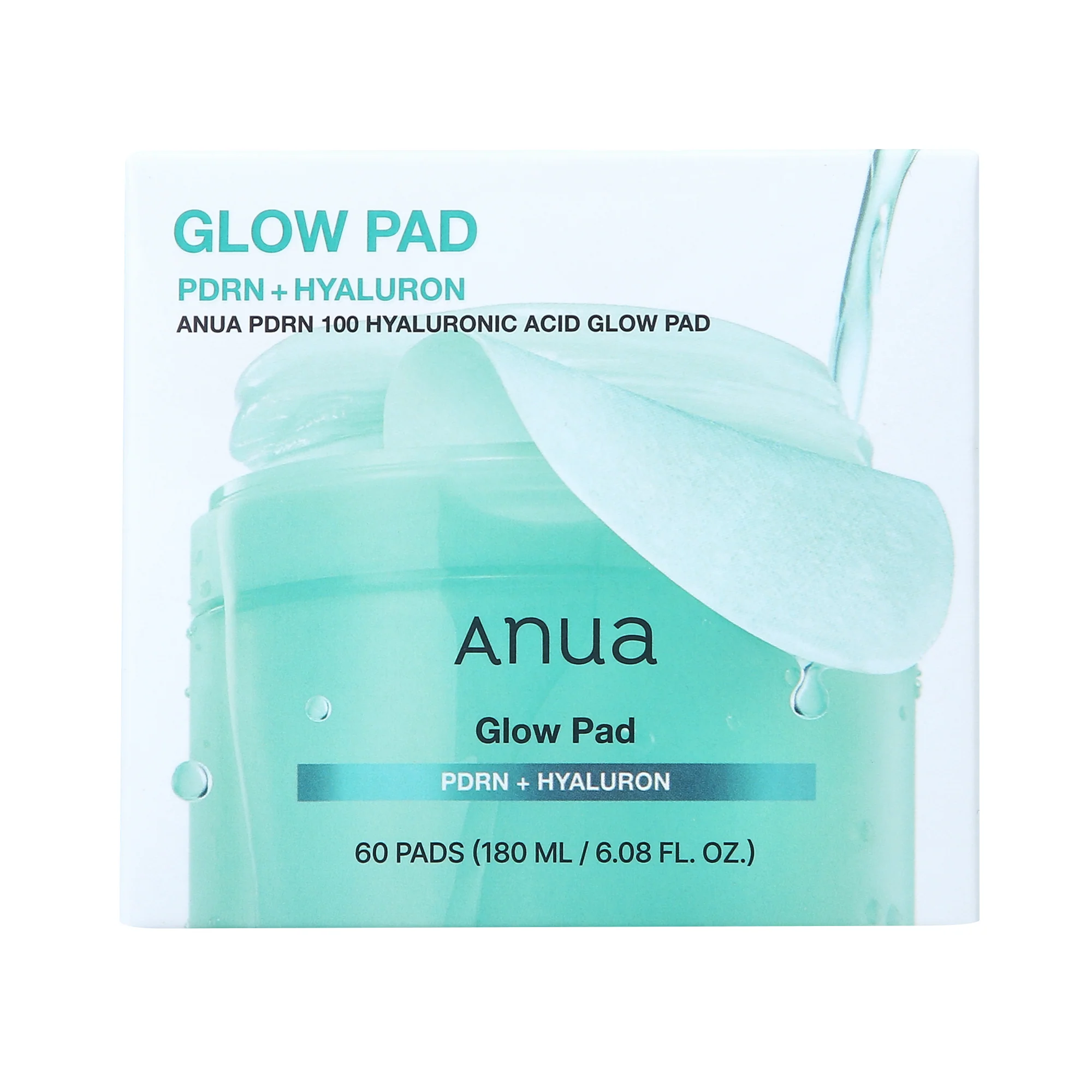 ANUA PDRN 100 + HYALURONIC GLOW PAD Intensywnie nawilżające płatki tonizujące z PDRN (60 szt.) 180 ml - Image 2