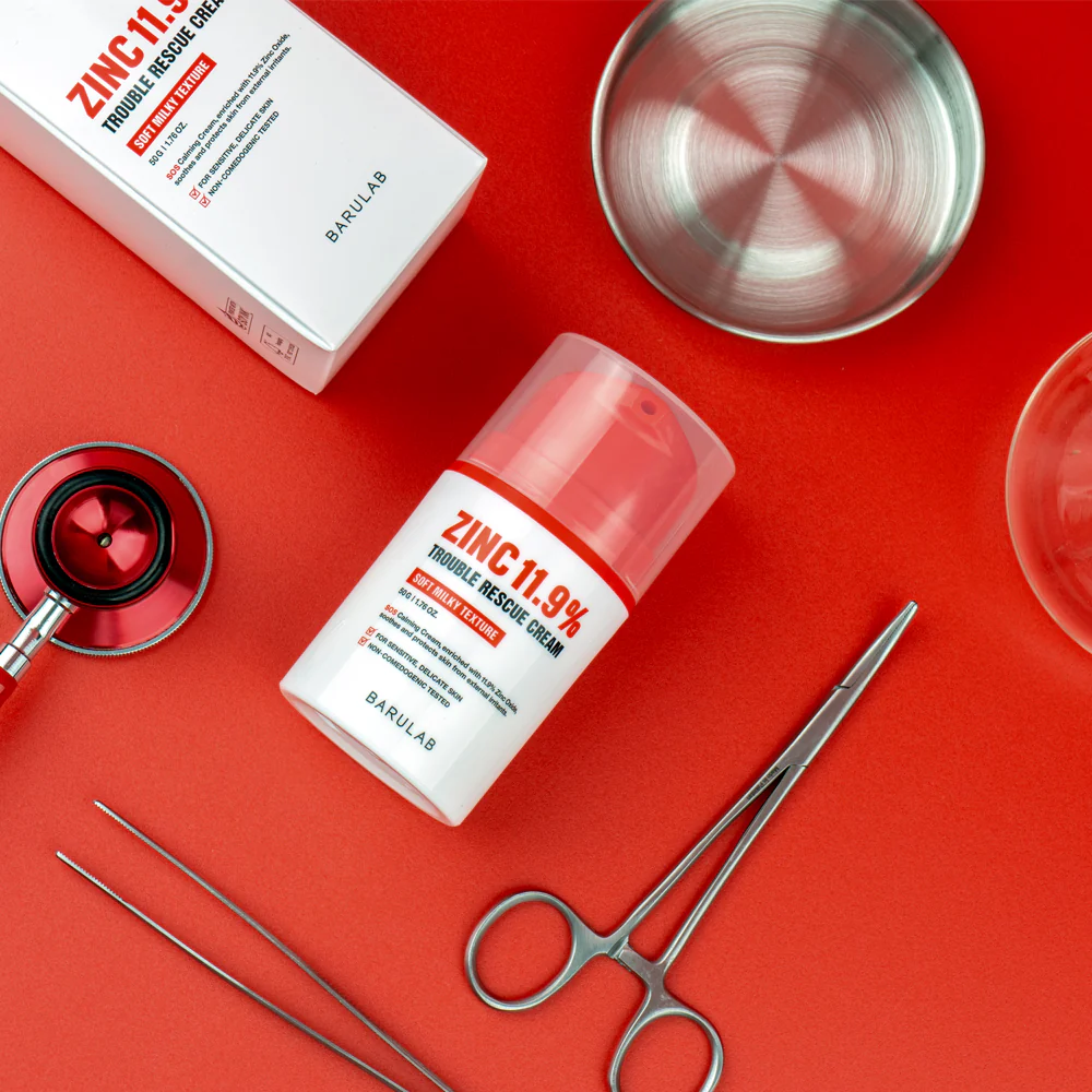 BARULAB ZINC 11.9% TROUBLE RESCUE CREAM Łagodzący krem ratunkowy z cynkiem 11,9% 50 g - Image 6