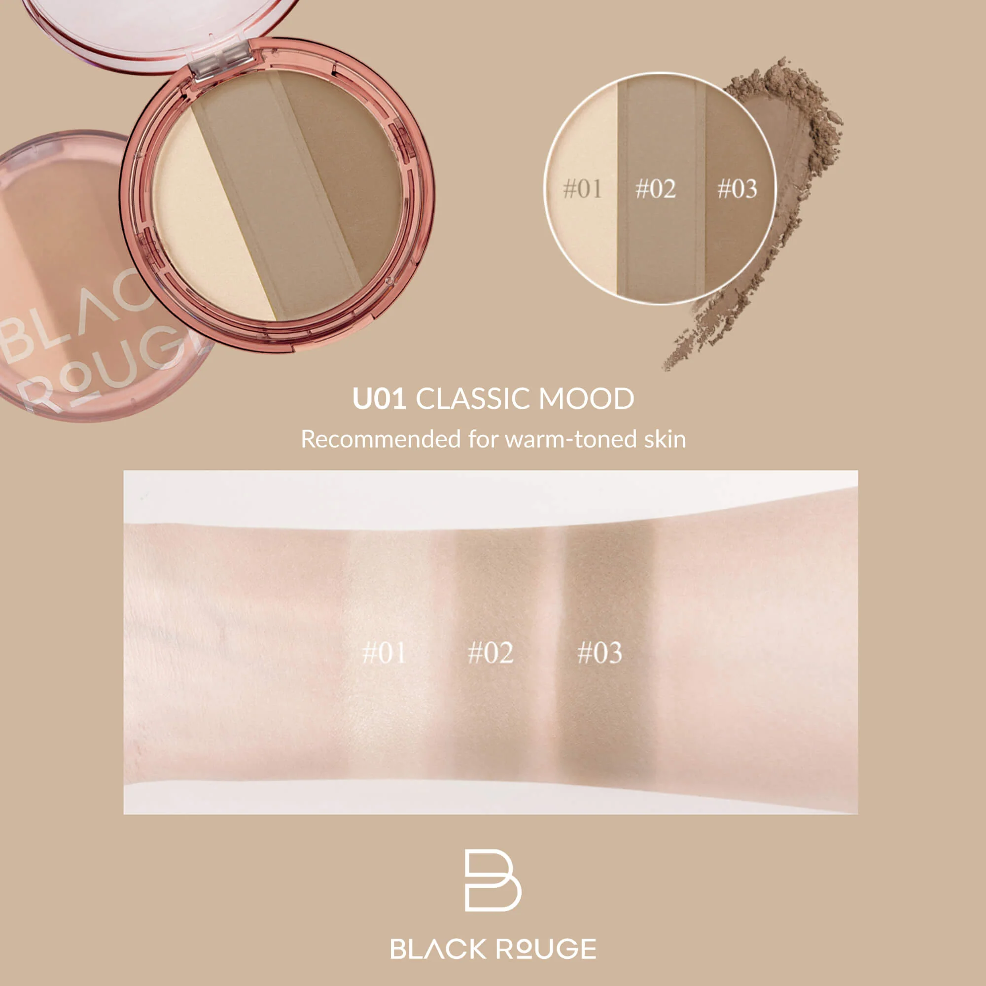 BLACK ROUGE UPANDDOWN TRIPLE CONTOURING Paleta do konturowania twarzy 10 g - Image 2