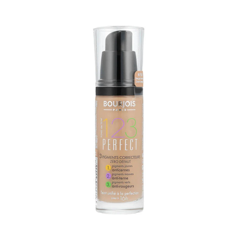 BOURJOIS 123 PERFECT Podkład ujednolicający 55 Dark Beige 30 ml