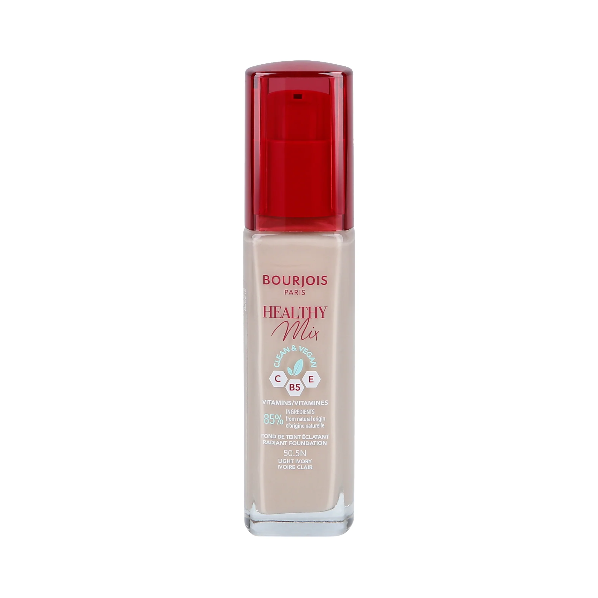 BOURJOIS HEALTHY MIX VEGAN Podkład rozświetlający 050,5N Light Ivory 30 ml