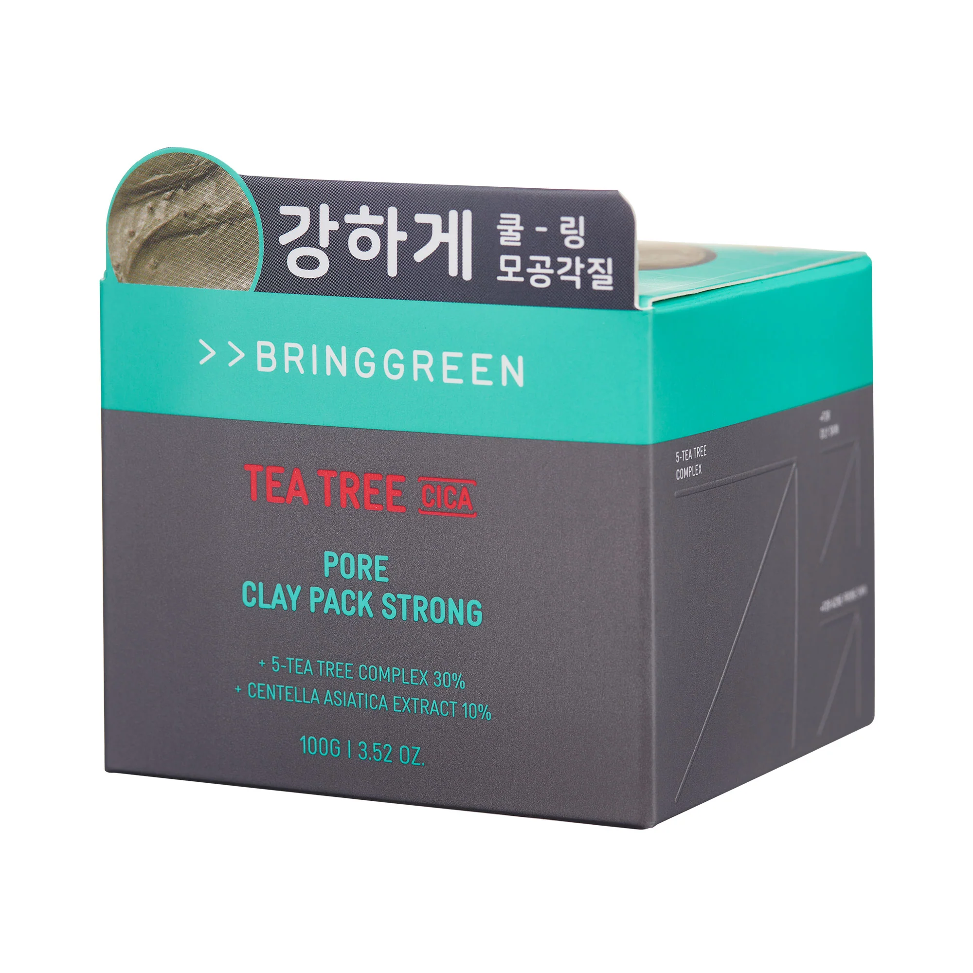 BRINGGREEN Tea Tree Cica Pore Clay Pack Strong – Intensywnie oczyszczająca glinkowa maska do twarzy z drzewem herbacianym i cica 100 g - Image 4