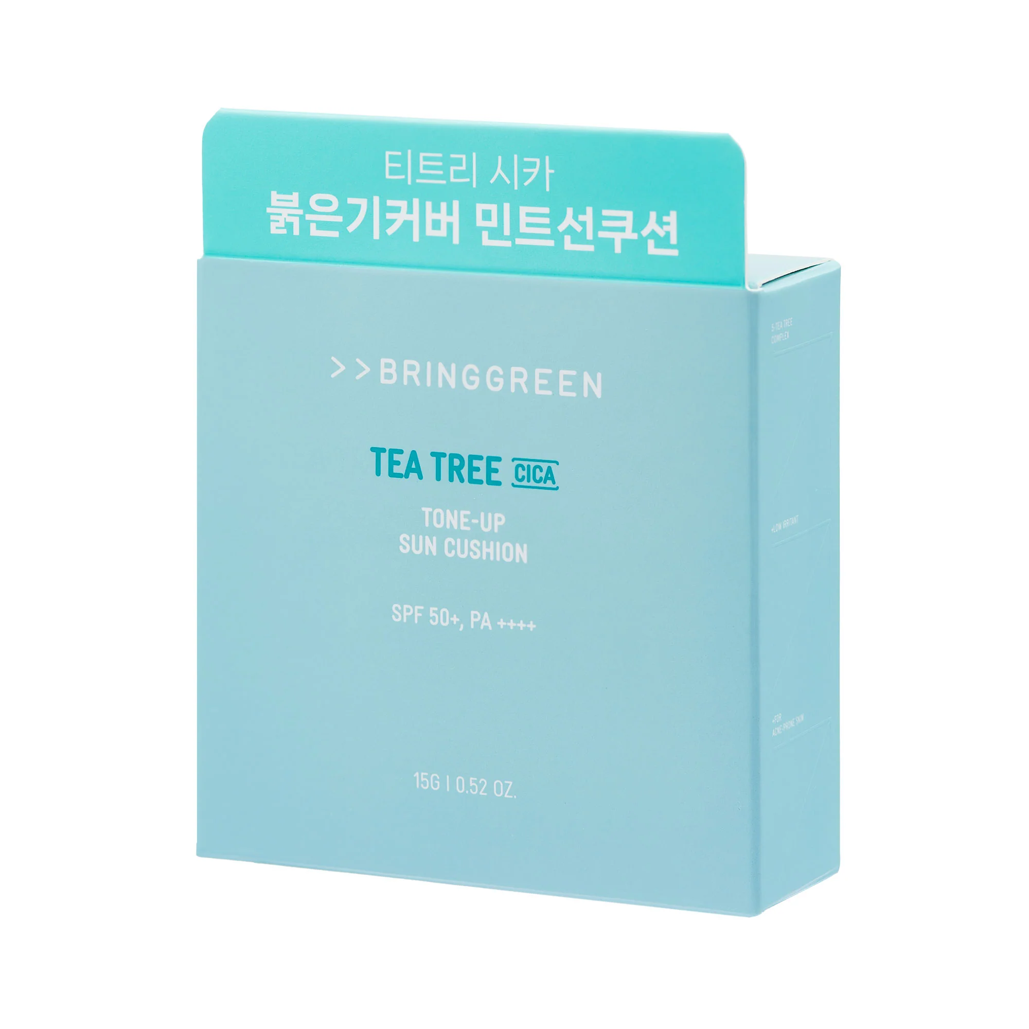 BRINGGREEN Tea Tree Cica Tone-up Sun Cushion SPF50+ PA++++ – Mineralny cushion przeciwsłoneczny z efektem tone-up 15 g - Image 4