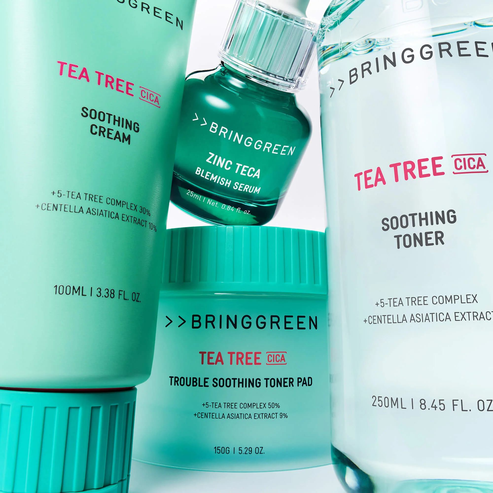 BRINGGREEN Tea Tree Cica Trouble Soothing Toner Pad – Kojące płatki tonizujące z drzewem herbacianym i cica, 90 szt. - Image 12