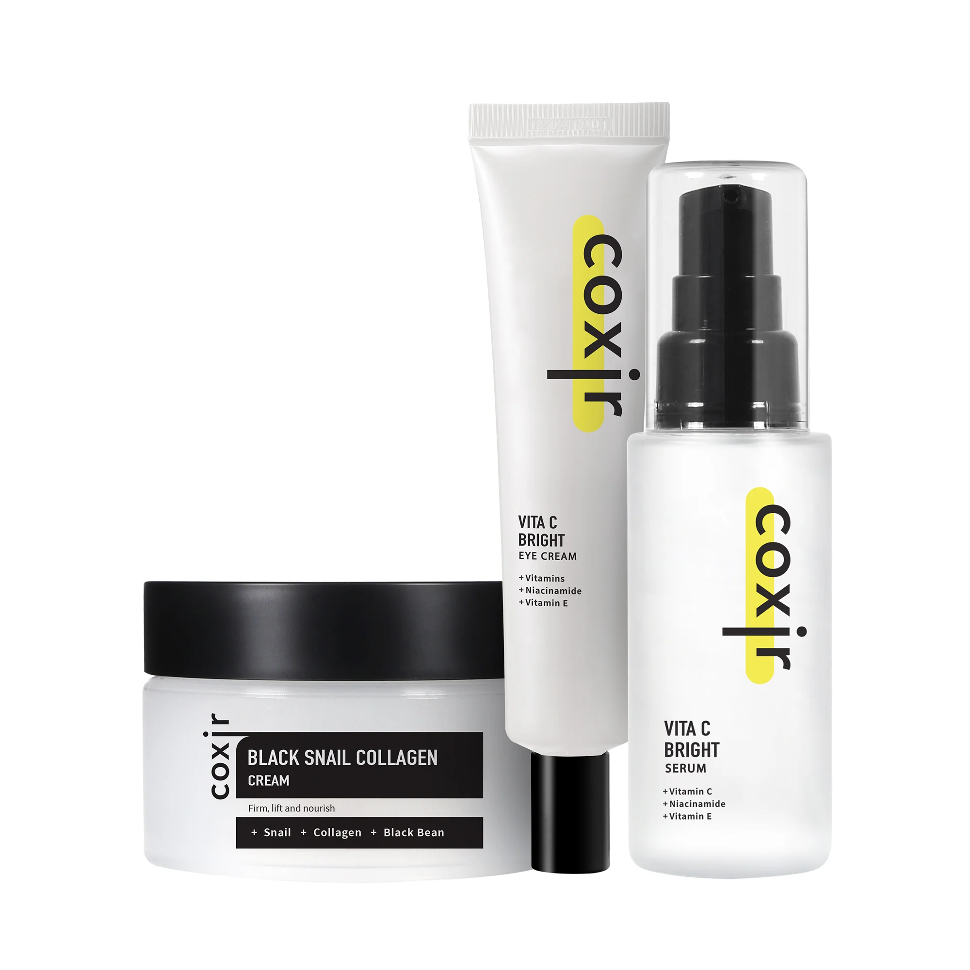 COXIR Bright & Firm Set – zestaw rozświetlająco-ujędrniający ze śluzem ślimaka i witaminą C