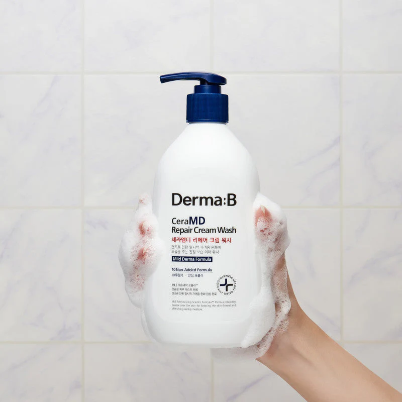DERMA:B CERAMD Nawilżający i łagodzący kremowy żel do mycia ciała 400 ml - Image 2