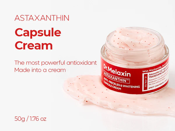 DR.MELAXIN ASTAXANTHIN ANTI-FRECKLES & WHITENING CAPSULE CREAM Rozjaśniający krem odmładzający z astaksantyną 50 ml - Image 6