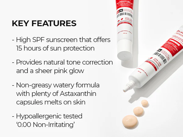 DR.MELAXIN Astaxanthin Anti-Freckles & Whitening Capsule Sunscreen SPF50+ / PA+++ - Tonujący krem z filtrem na przebarwienia 50 ml - Image 11