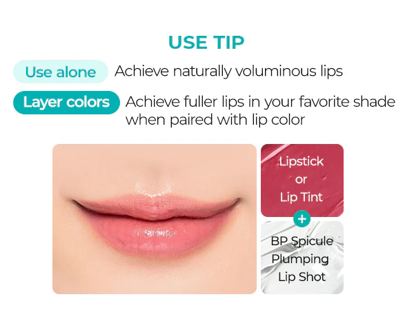 DR.MELAXIN BP SPICULE PLUMPING LIP SHOT MAXI Nawilżający błyszczyk z efektem powiększenia ust 4 ml - Image 10