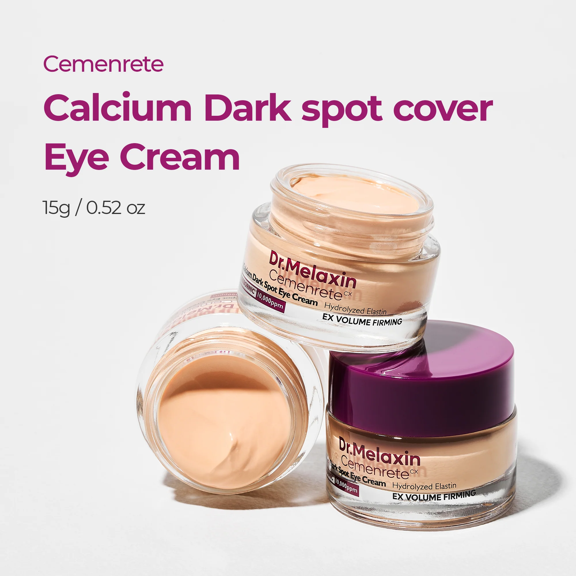 DR.MELAXIN CEMENRETE CALCIUM DARK SPOT EYE CREAM Krem pod oczy rozjaśnienie & ujędrnienie 15 g - Image 4