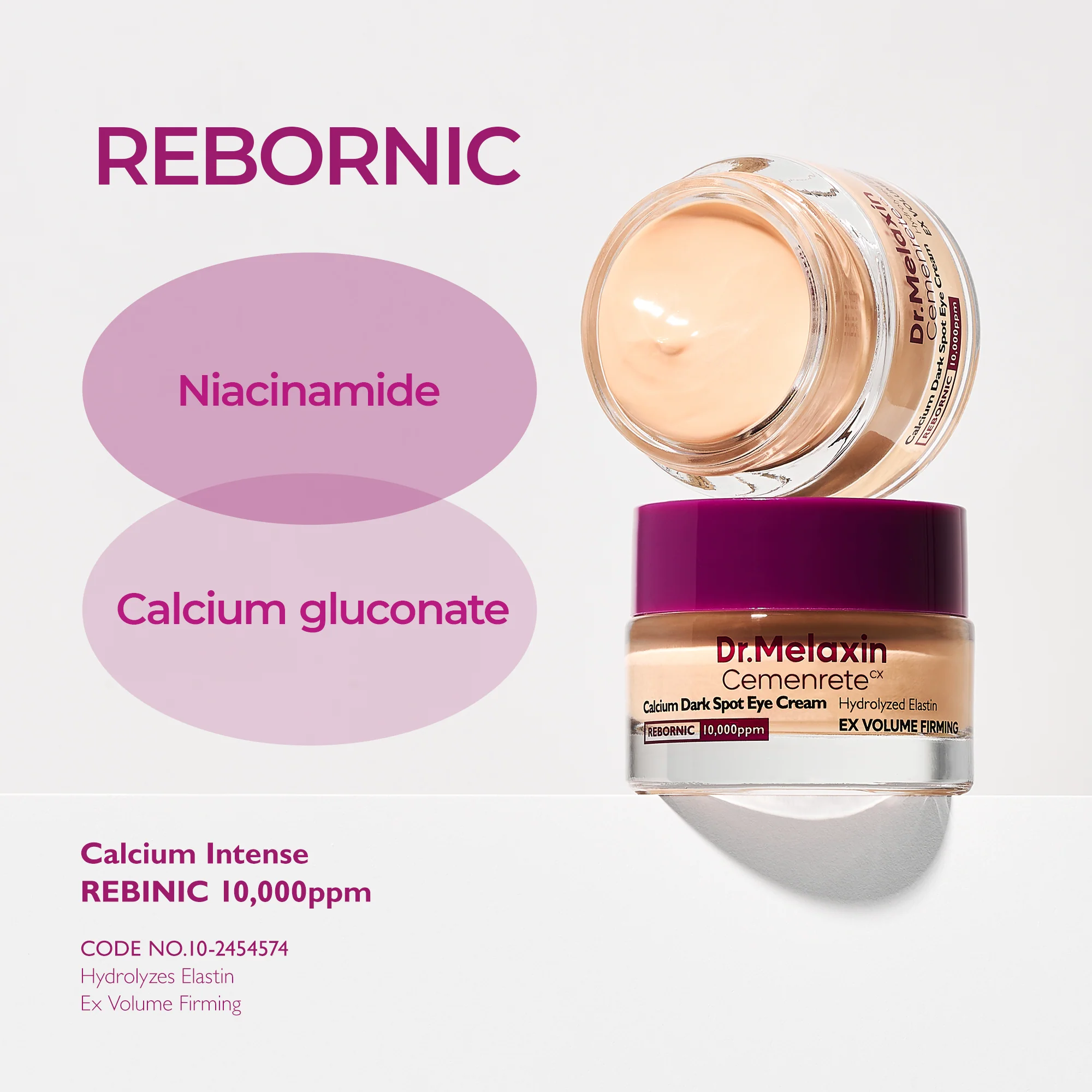 DR.MELAXIN CEMENRETE CALCIUM DARK SPOT EYE CREAM Krem pod oczy rozjaśnienie & ujędrnienie 15 g - Image 6