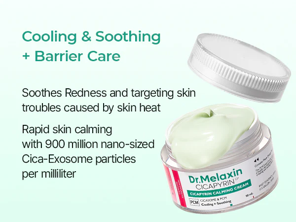 DR.MELAXIN CICAPYRIN CALMING CREAM Kojący krem do twarzy z kompleksem chłodzącym 50 ml - Image 5