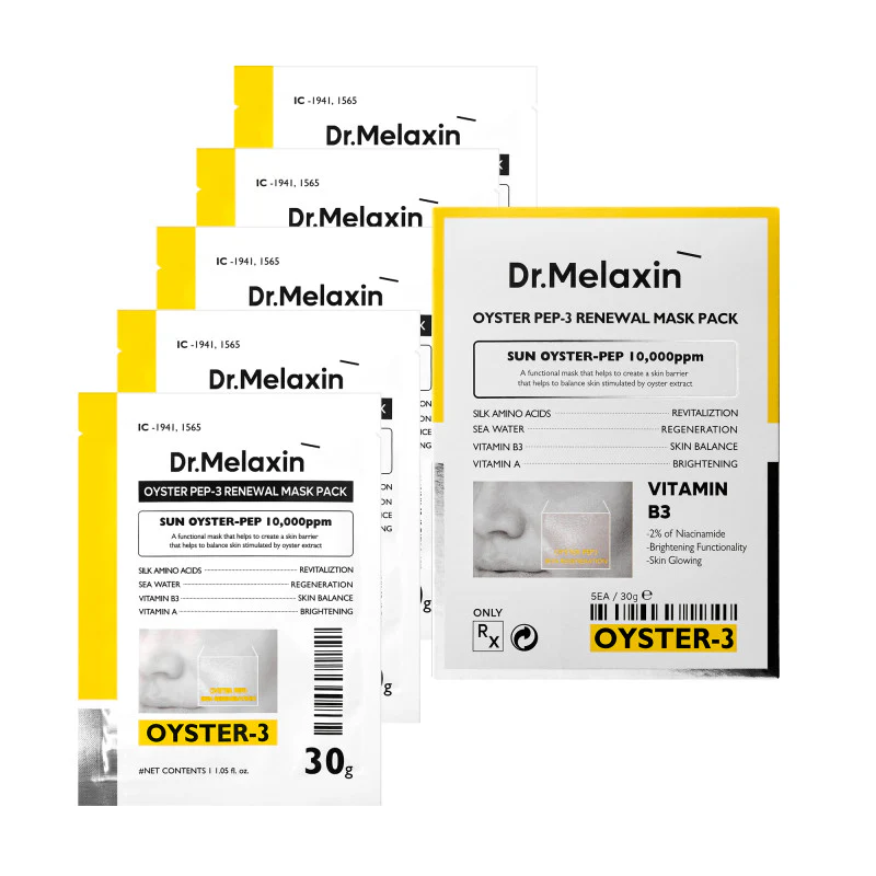 DR.MELAXIN OYSTER PEPTIDE MASK Odmładzające maseczki peptydowe w płachcie 5 x 30 g