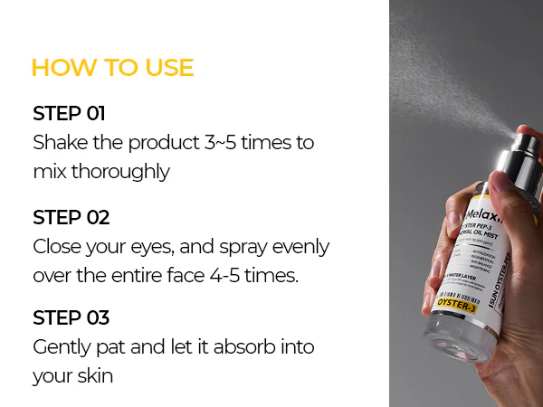 DR.MELAXIN OYSTER PEPTIDE SPRAY AMPOULE Odmładzająca esencja peptydowa - dwufazowa 100 ml - Image 4