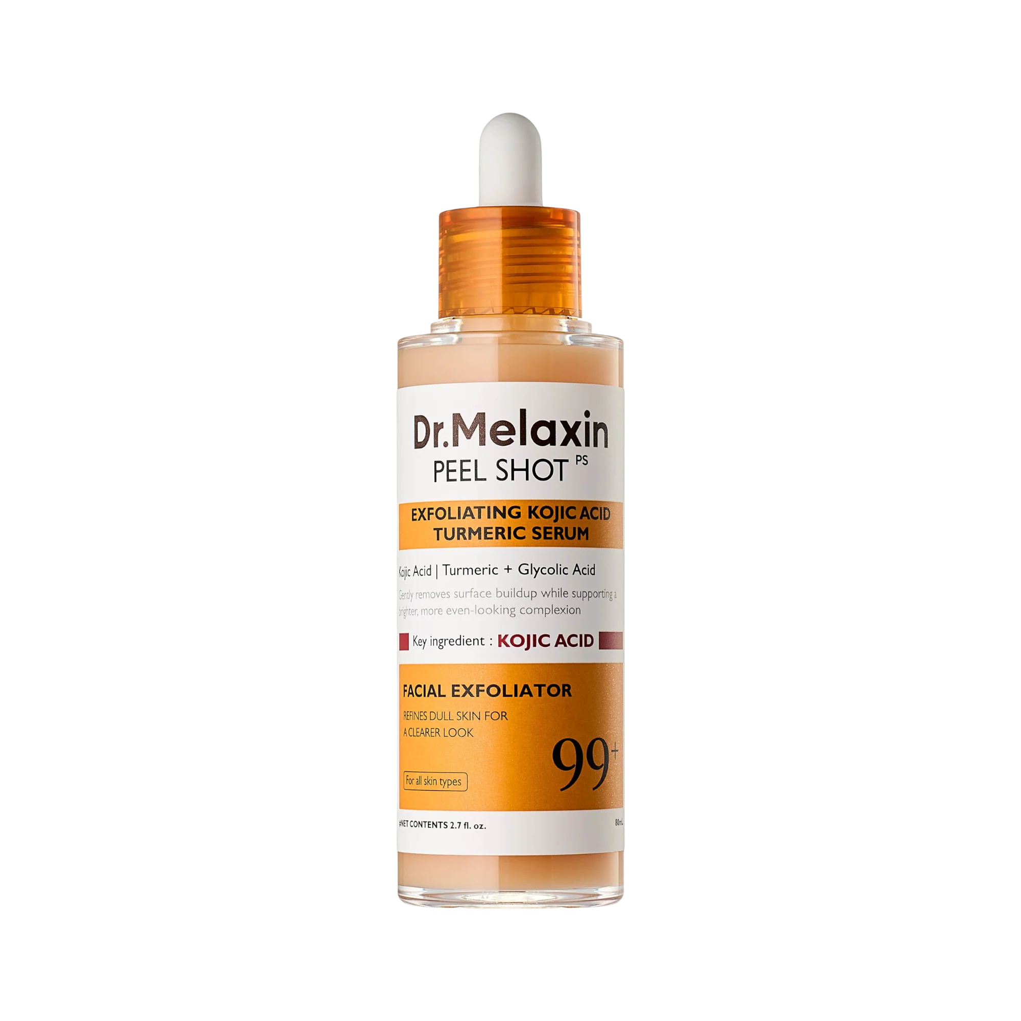 DR.MELAXIN KOJIC ACID TURMERIC PEEL SHOT SERUM Peelingujące serum typu gommage 80 ml