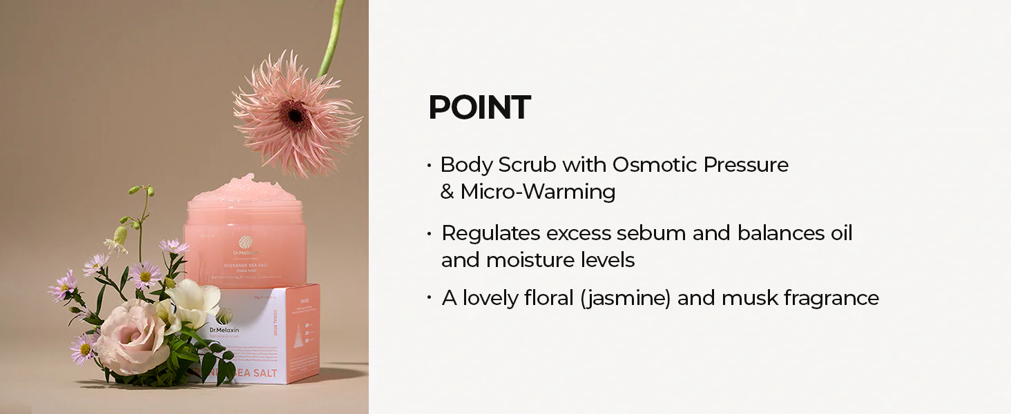 DR.MELAXIN PERFUME BODY SCRUB Perfumowany peeling solny do ciała Coral Rose 450 g - Image 7