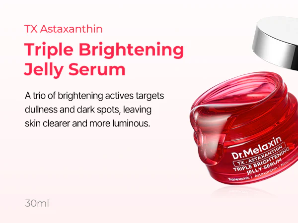 DR.MELAXIN TX-ASTAXANTHIN TRIPLE BRIGHTENING JELLY SERUM Rozjaśniające serum na przebarwienia 30 ml - Image 6