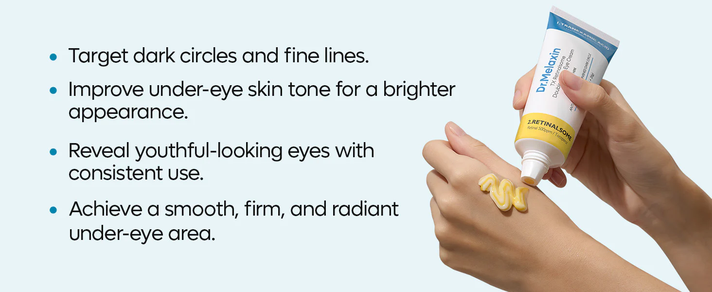 DR.MELAXIN TX-RETINALSOME DOUBLE EFFECT Krem pod oczy anti-aging z kwasem traneksamowym i retinalem 40 g - Image 7