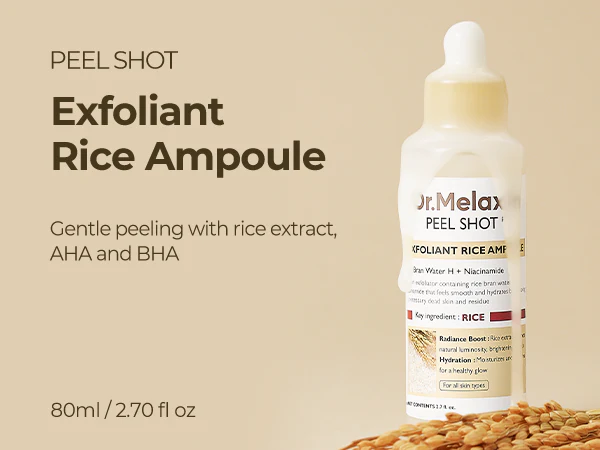 DR.MELAXIN PEEL SHOT LINE Delikatnie złuszczająca ampułka z ekstraktem z białego ryżu 80 ml - Image 4
