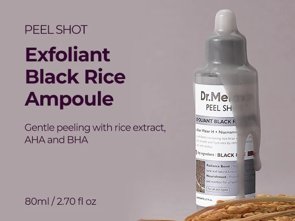 DR.MELAXIN PEEL SHOT LINE Delikatnie złuszczająca ampułka z ekstraktem z czarnego ryżu 80 ml - Image 4