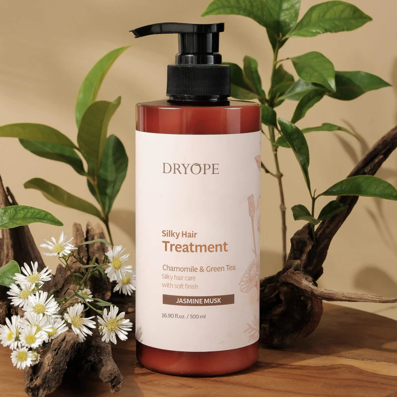 DRYOPE SILKY HAIR TREATMENT Odżywcza maska do włosów suchych i zniszczonych o zapachu piżma i jaśminu 500 ml - Image 3
