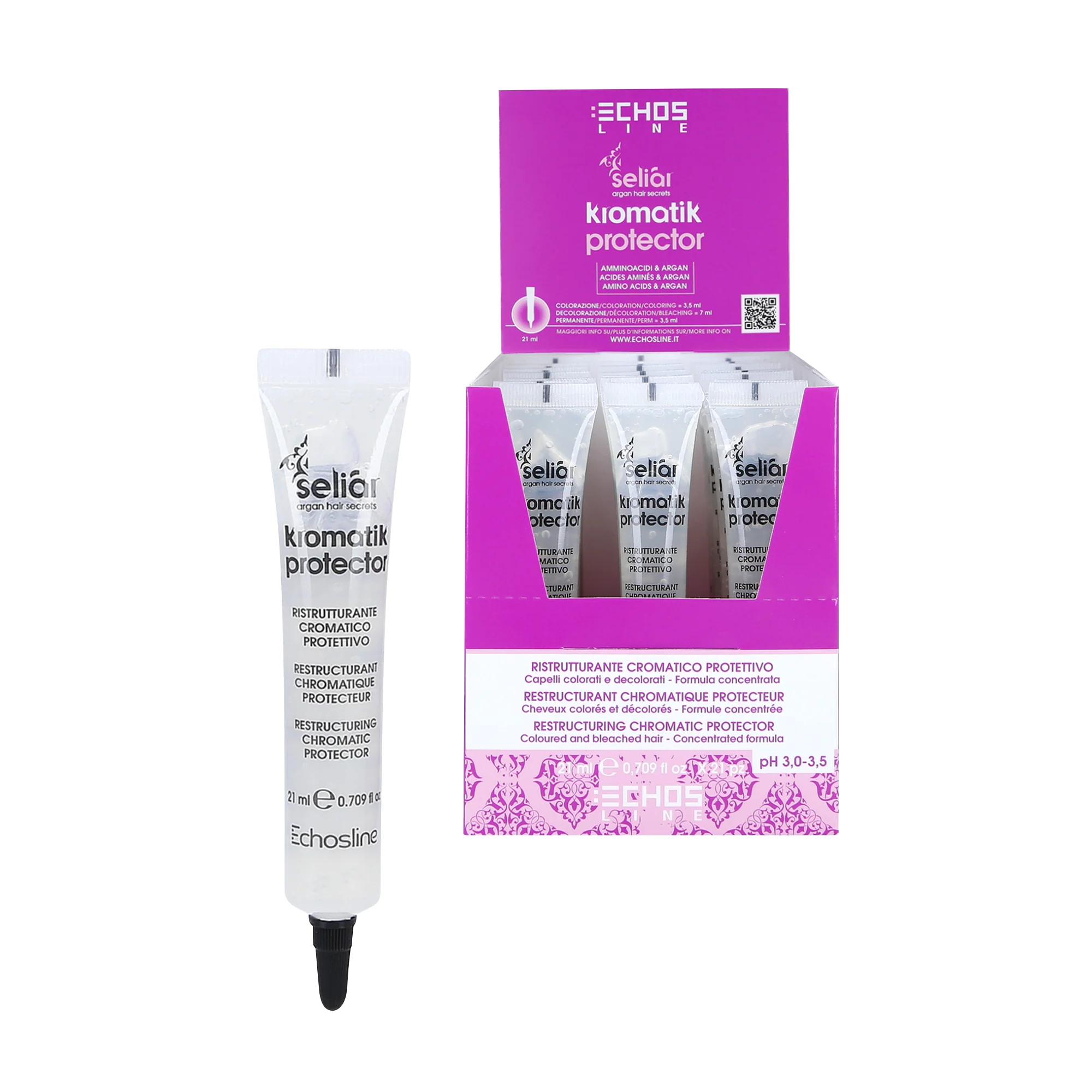 ECHOSLINE SELIAR KROMATIK Preparat restrukturyzujący i ochronny podczas farbowania 21x21 ml
