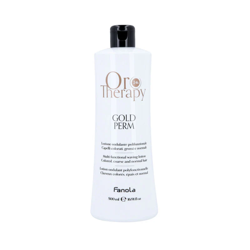 FANOLA ORO THERAPY GOLD PERM Wielofunkcyjny płyn do ondulacji włosów farbowanych grubych i normalnych 500 ml