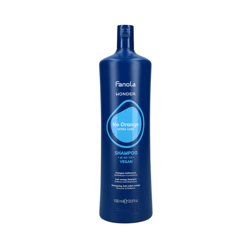 FANOLA WONDER NO ORANGE EXTRA CARE Wegański szampon neutralizujący odcienie miedzi i pomarańczy 1000 ml