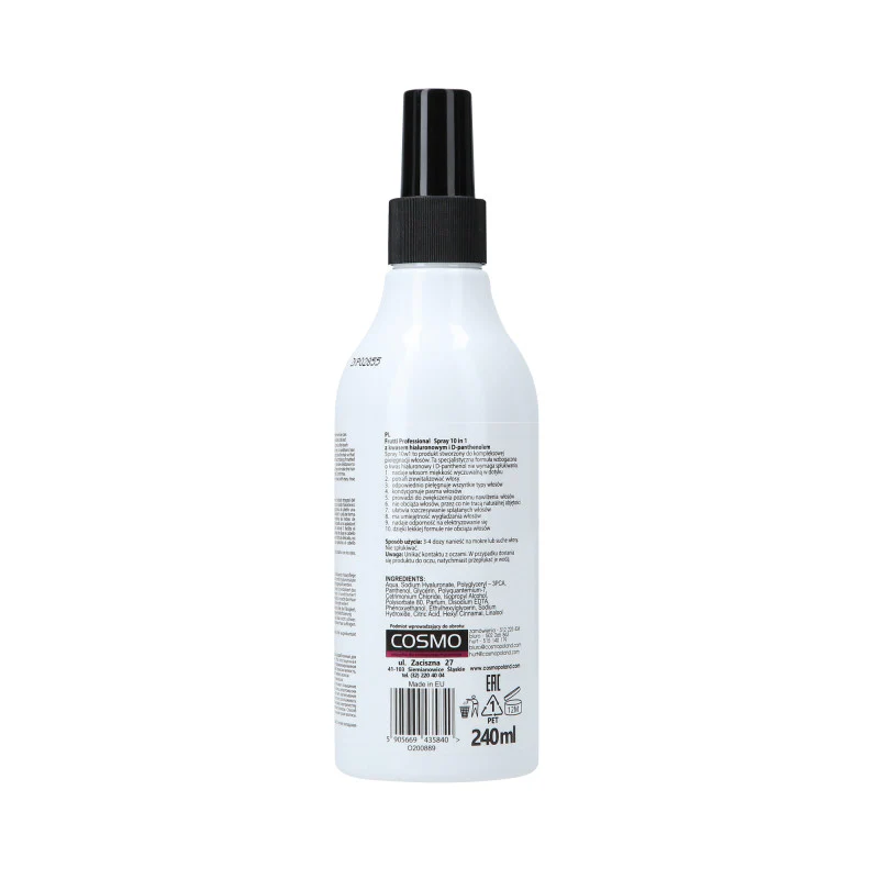 FRUTTI PROFESSIONAL Odżywka do włosów 10w1 z kwasem hialuronowym 240 ml - Image 3
