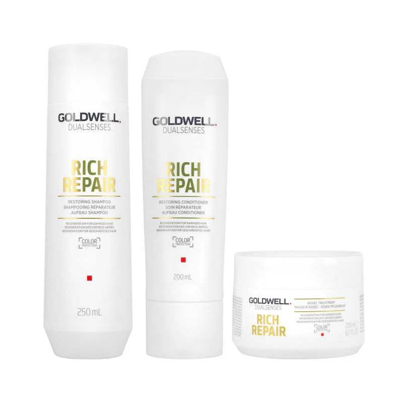GOLDWELL DUALSENSES RICH REPAIR Szampon 250 ml + Odżywka 200 ml + Kuracja 200 ml