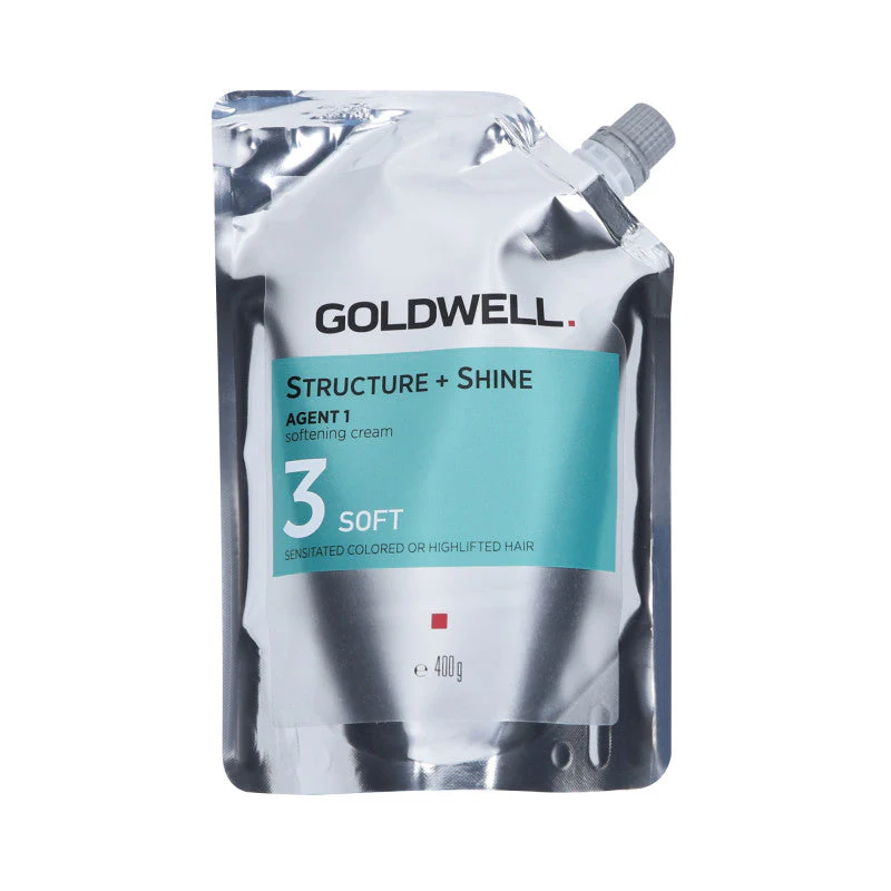 GOLDWELL Structure + Straight Shine Agent 1 – 3 Soft, Zmiękczający krem do włosów do trwałego prostowania 400 g