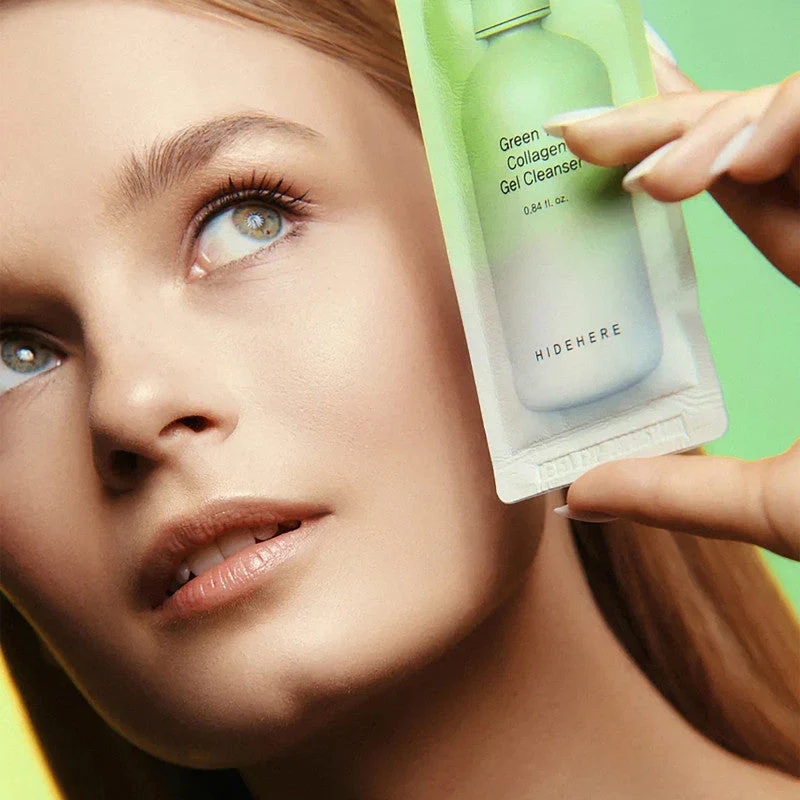 HIDEHERE GREEN TEA COLLAGEN Żel oczyszczający z kolagenem i zieloną herbatą 25 ml - Image 3