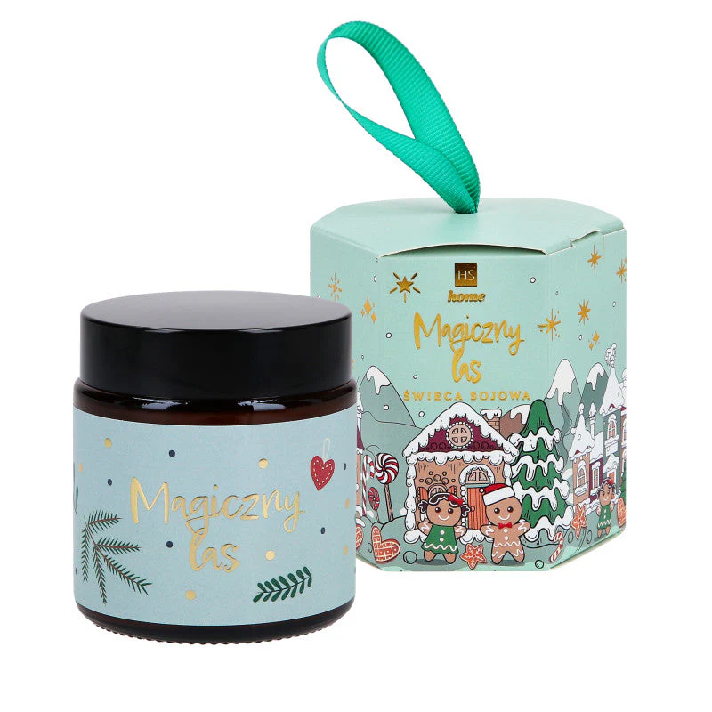 HISKIN HOME Świąteczna świeca sojowa, Magiczny las 100 g