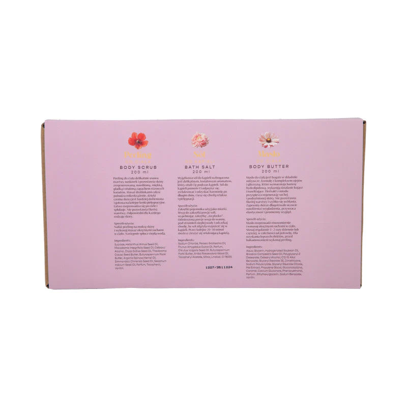 HISKIN LADY PEONY Zestaw dla kobiet Sól do kąpieli + Peeling do ciała + Masło do ciała Pink Blooms 3x200 ml - Image 3