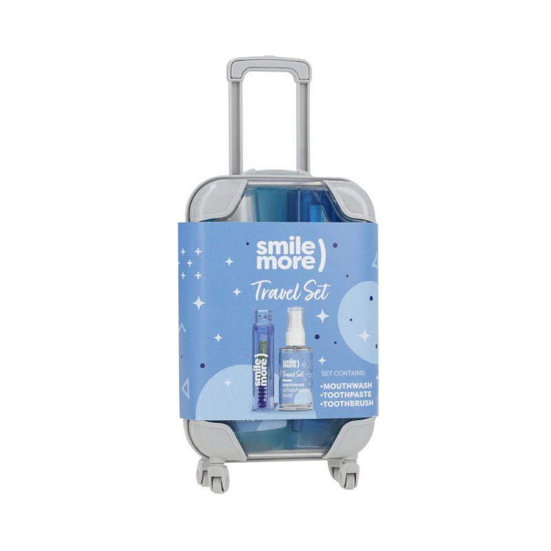 HISKIN MINI DENTAL TRAVEL SET Wakacyjna walizka w zestawie do higieny jamy ustnej w trakcie podróży 30 ml + 60 ml