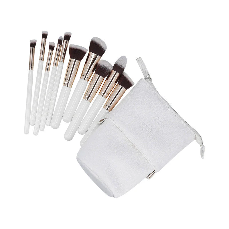 ilū basic Zestaw 10 pędzli do makijażu + etui, Biały - Image 2