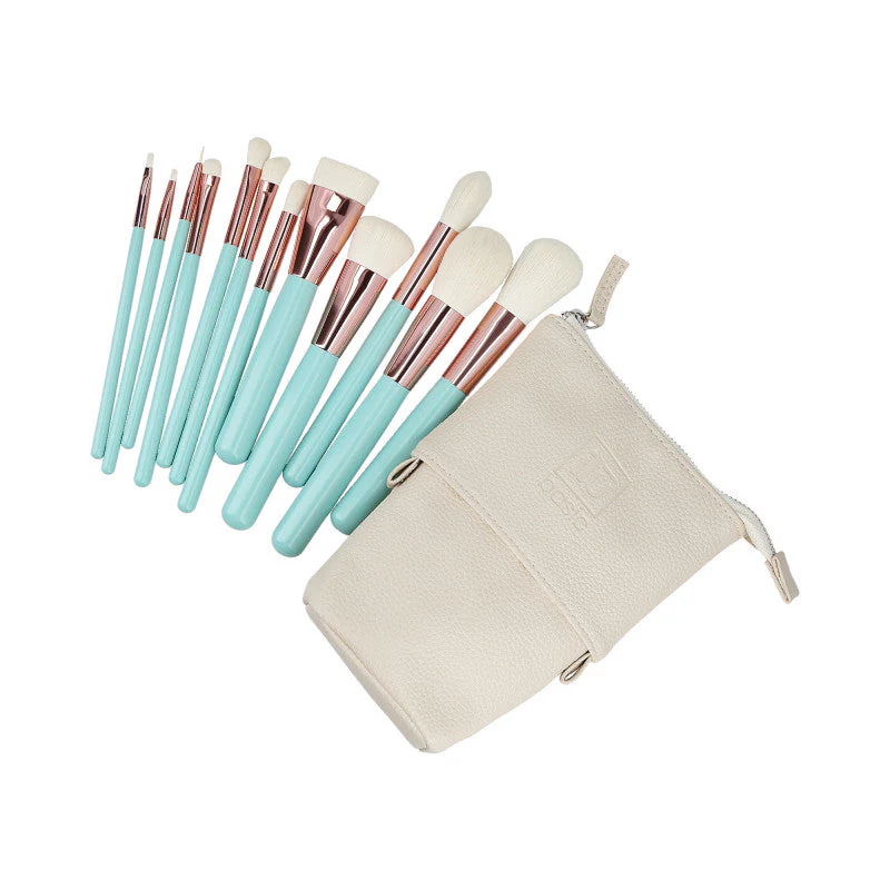 ilū basic Zestaw 12 pędzli do makijażu + etui, Turkusowy - Image 2