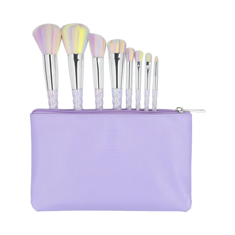 ilū basic Zestaw 8 pędzli do makijażu + etui, Unicorn