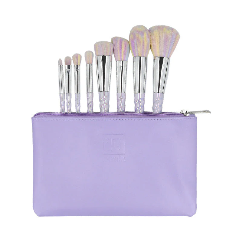 ilū basic Zestaw 8 pędzli do makijażu + etui, Unicorn, Pastel