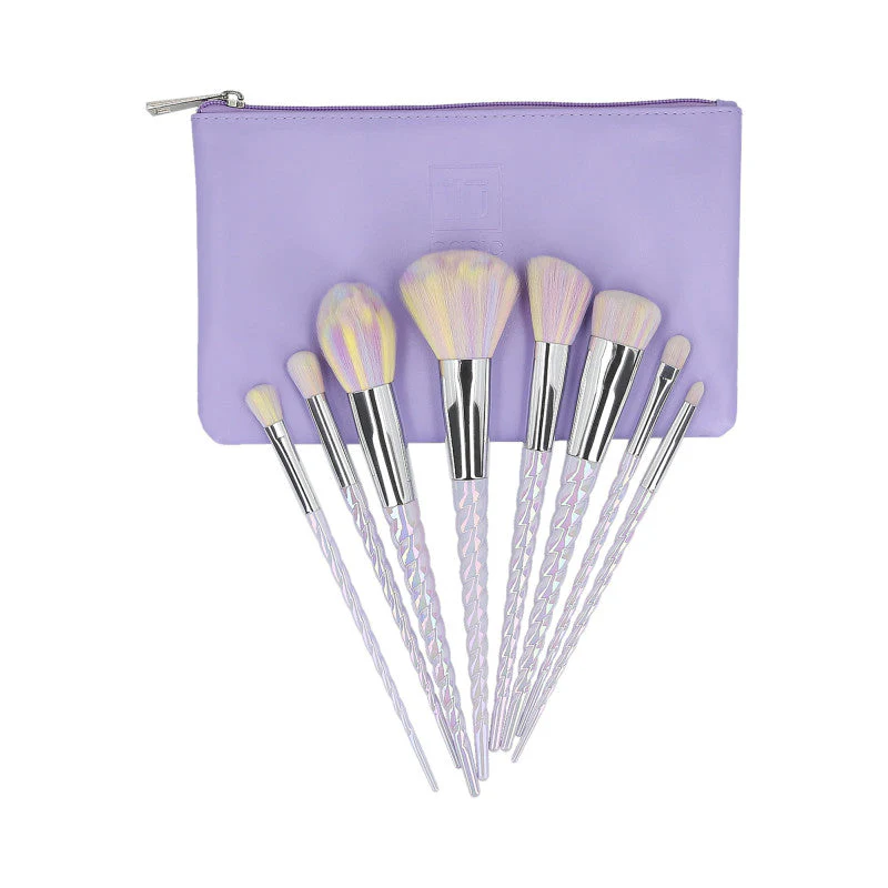 ilū basic Zestaw 8 pędzli do makijażu + etui, Unicorn, Pastel - Image 3