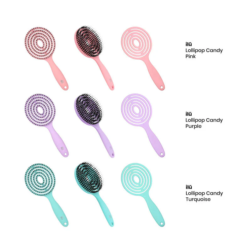 ilū Lollipop Candy – Zestaw 3 szczotek do rozczesywania włosów - Image 3