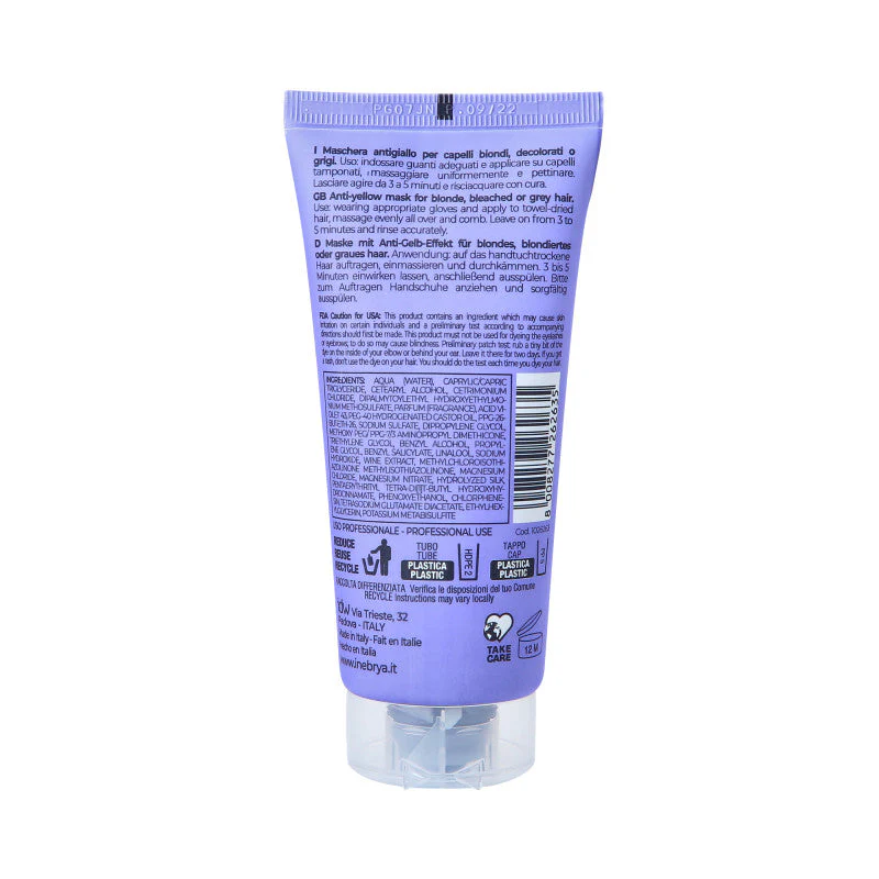 INEBRYA BLONDESSE NO YELLOW Maska do włosów blond, rozjaśnianych i siwych 100 ml - Image 2