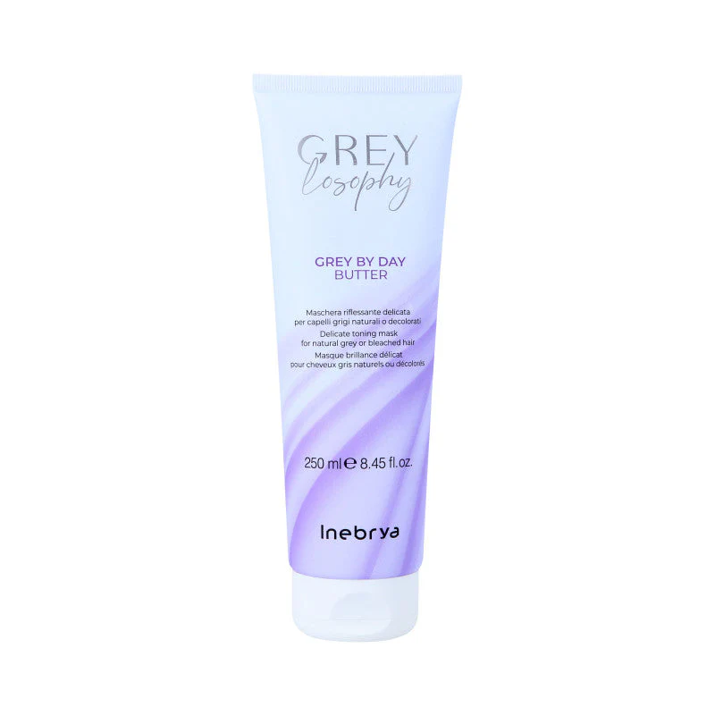 INEBRYA GREYLOSOPHY GREY BY DAY Rozświetlająca maska do włosów siwych i rozjaśnianych 250 ml